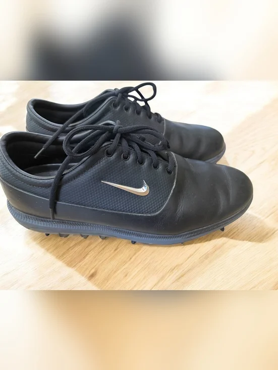 Nike Air Zoom Victory Tour Golf Shoes Mens 10 Black Leather Spiked AQ1479-001 - Picture 2 of 6